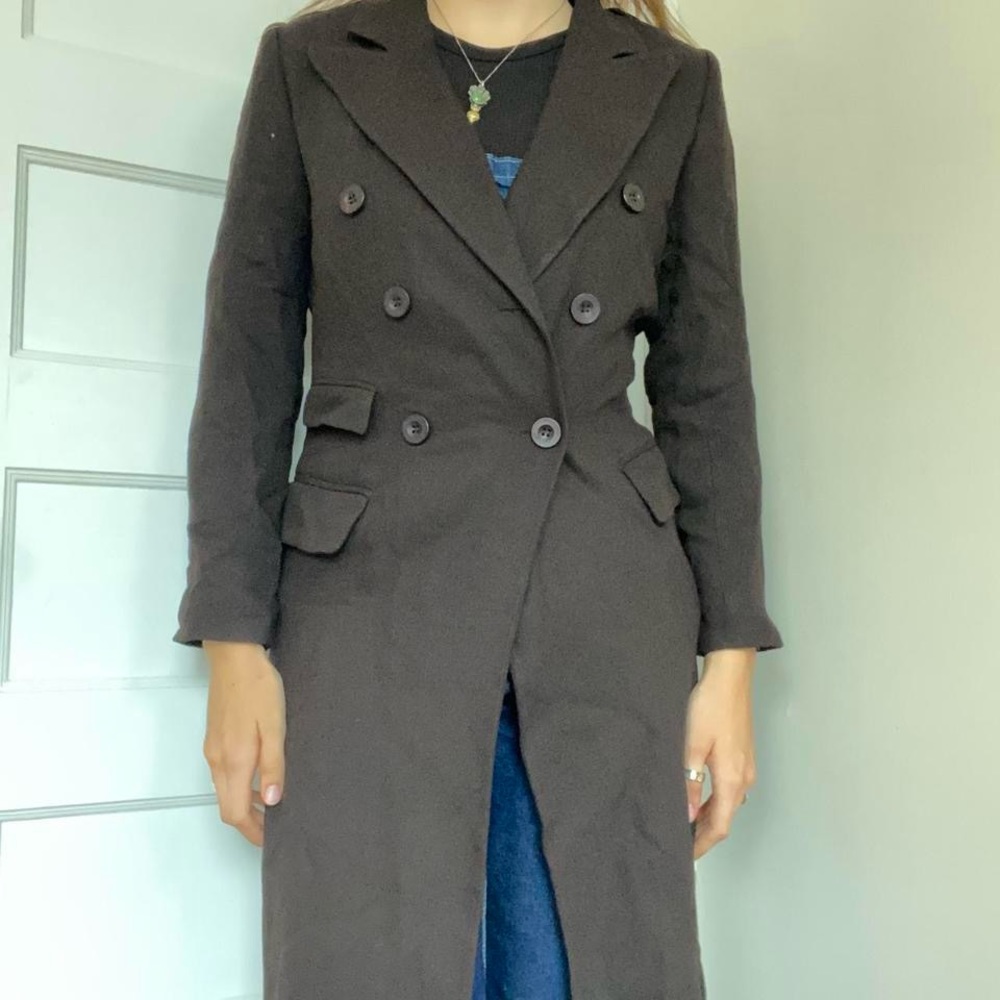 90s dark brown trench coat